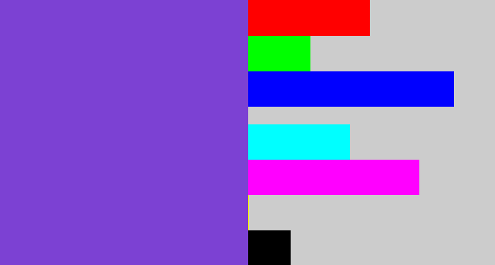 Hex color #7c41d3 - bluish purple