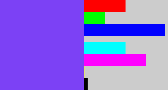 Hex color #7c41f5 - bluish purple