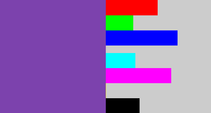 Hex color #7c42ad - purply