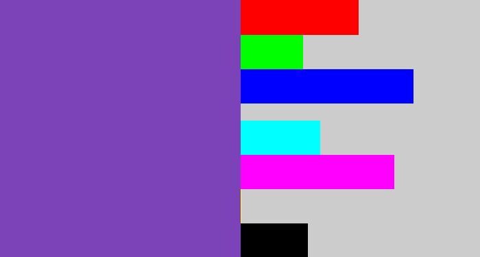 Hex color #7c42b8 - purply