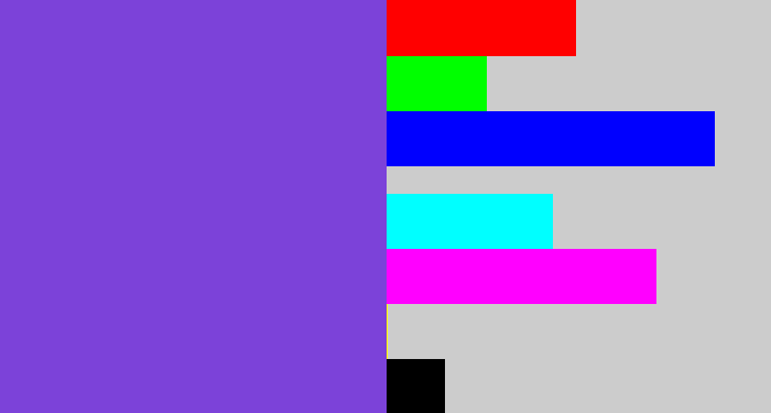 Hex color #7c42d9 - bluish purple
