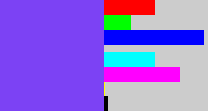 Hex color #7c42f4 - bluish purple