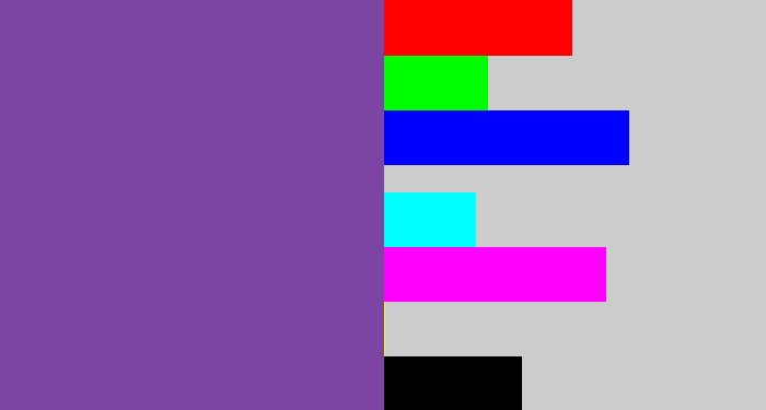Hex color #7c44a3 - purply