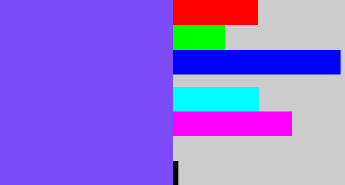 Hex color #7c4cf8 - purpley
