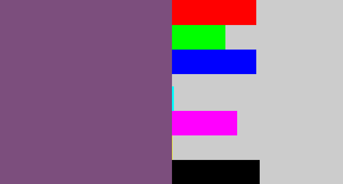 Hex color #7c4e7d - dull purple