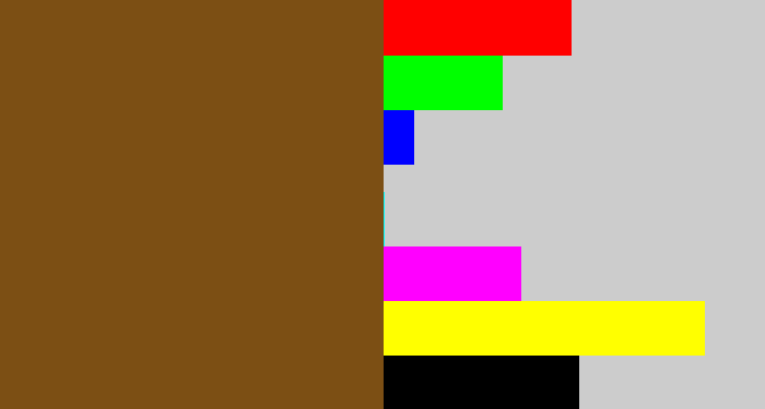 Hex color #7c4f14 - medium brown