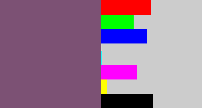 Hex color #7c5174 - dull purple