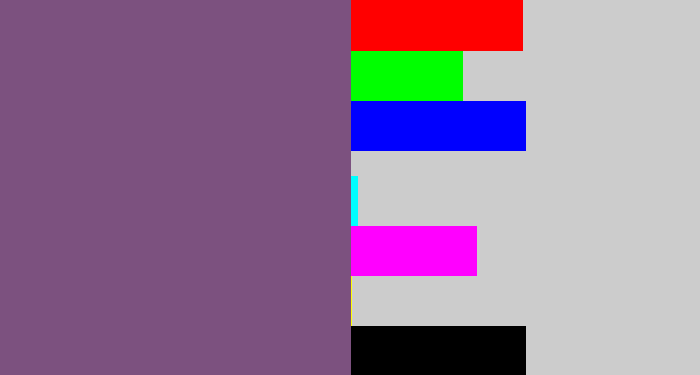 Hex color #7c517f - dull purple