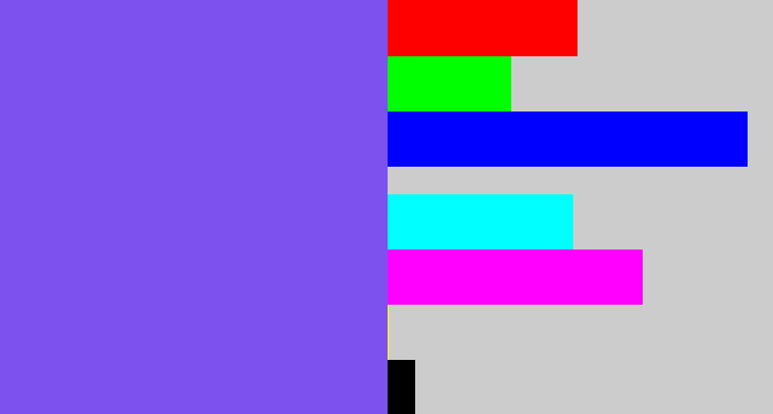 Hex color #7c51ee - purpley