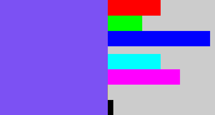 Hex color #7c51f3 - purpley
