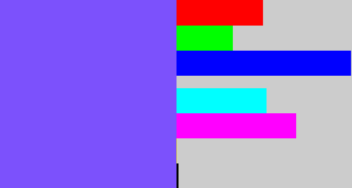 Hex color #7c51fc - purpley