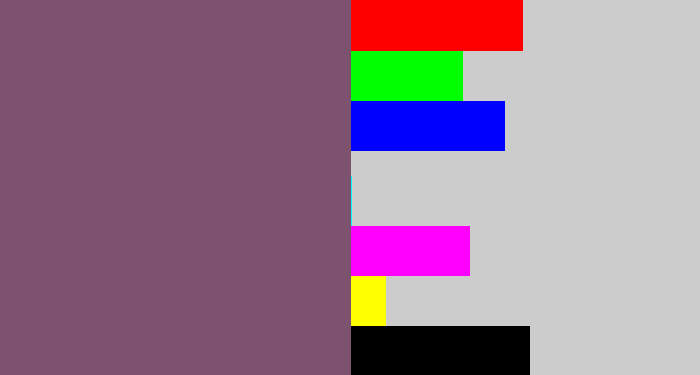 Hex color #7c526f - dirty purple