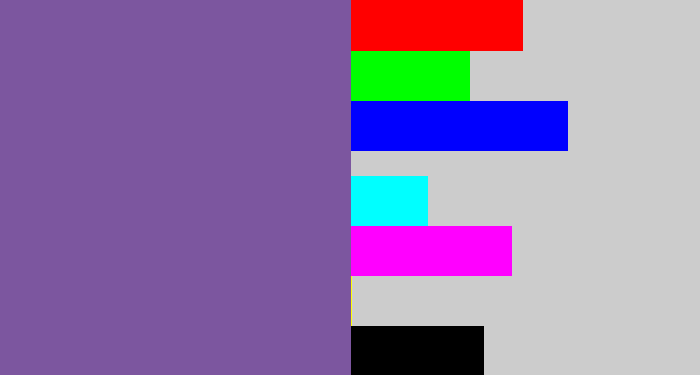 Hex color #7c569f - dark lavender