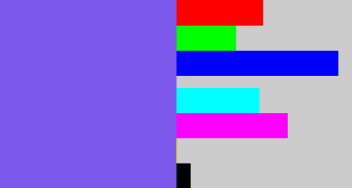 Hex color #7c57eb - purpley