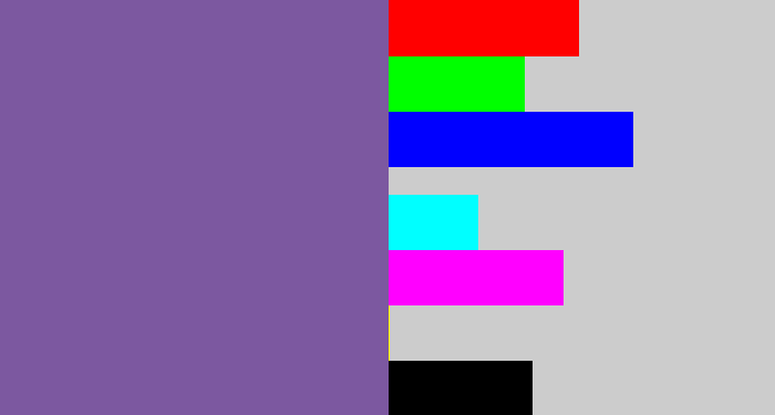 Hex color #7c58a0 - dark lavender