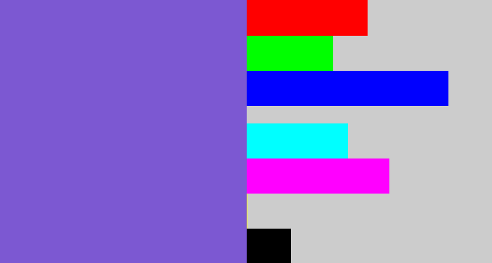 Hex color #7c58d2 - light indigo