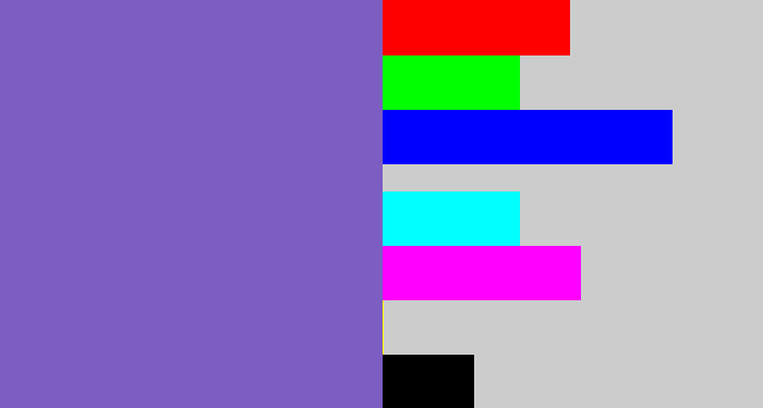 Hex color #7c5dc2 - light indigo