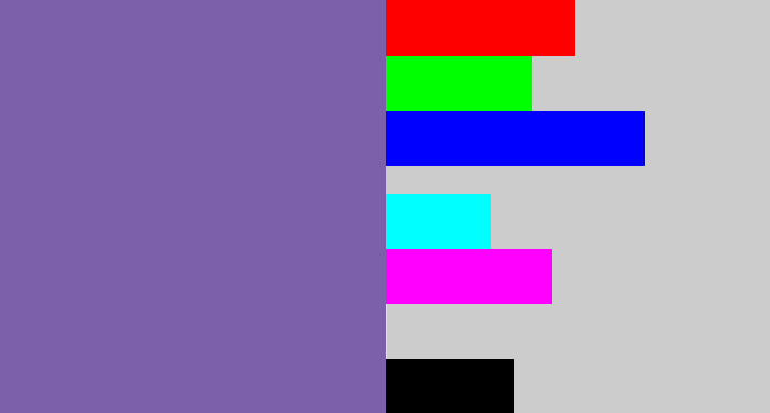 Hex color #7c61aa - dark lavender