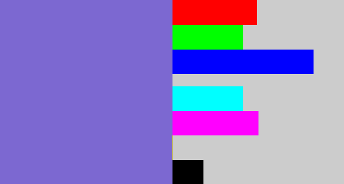 Hex color #7c68d1 - light indigo