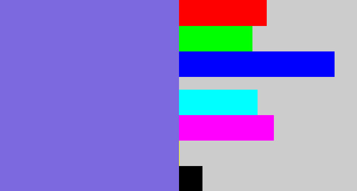 Hex color #7c69df - purpley