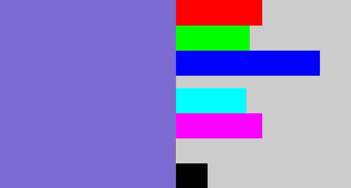 Hex color #7c6bd0 - light indigo