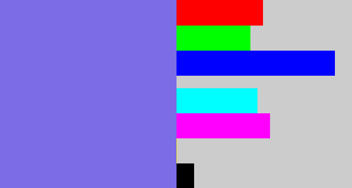 Hex color #7c6ce6 - purpley