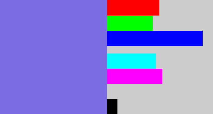 Hex color #7c6de5 - purpley