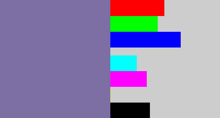 Hex color #7c6ea4 - dark lavender