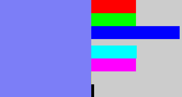 Hex color #7c7ef7 - lavender blue