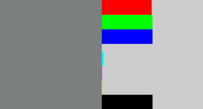 Hex color #7c7f7f - medium grey