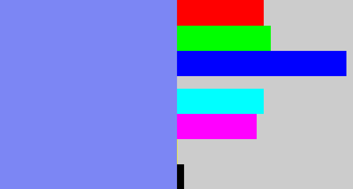 Hex color #7c86f4 - lavender blue