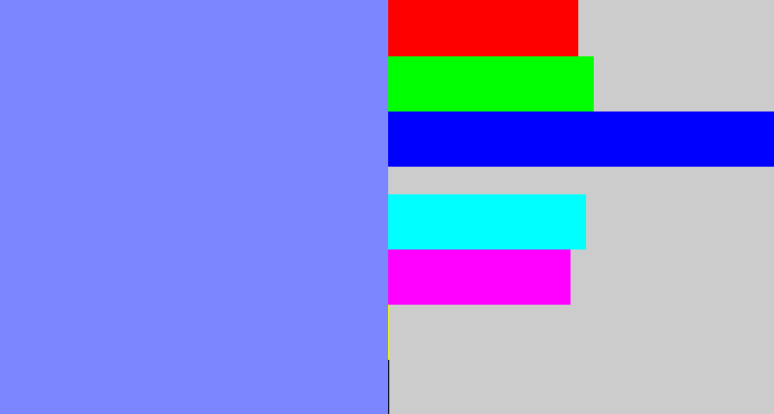 Hex color #7c86ff - lavender blue