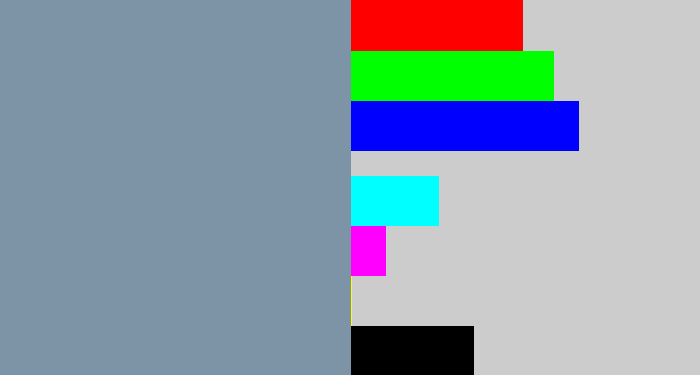 Hex color #7c94a5 - blue/grey
