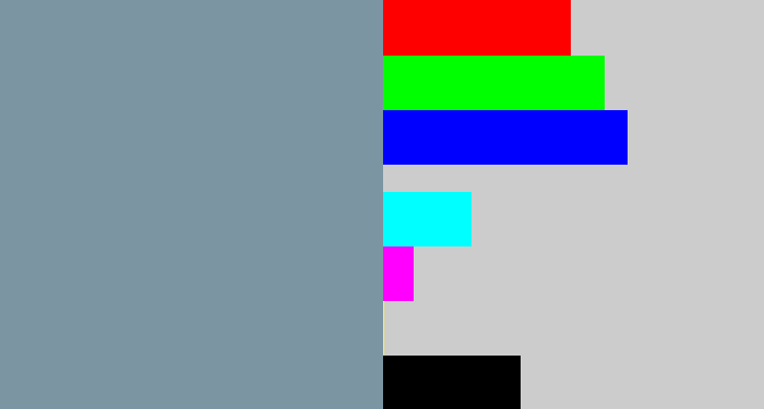 Hex color #7c95a2 - blue/grey