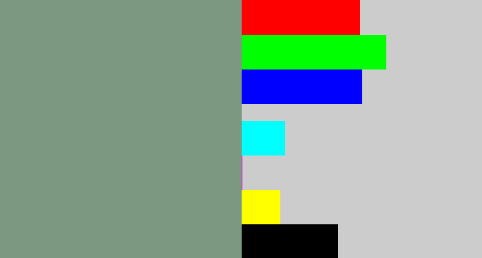 Hex color #7c9880 - greeny grey