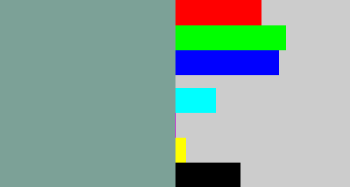 Hex color #7ca197 - greyish teal