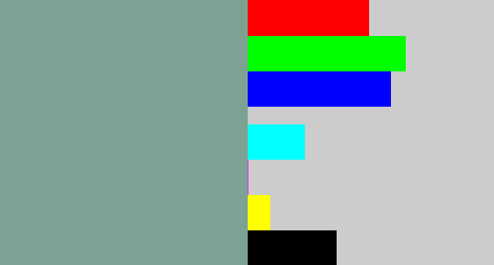 Hex color #7ca294 - greyish teal