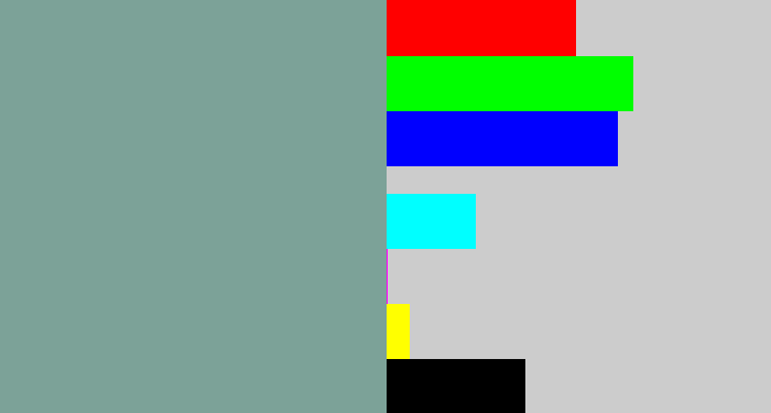 Hex color #7ca298 - greyish teal