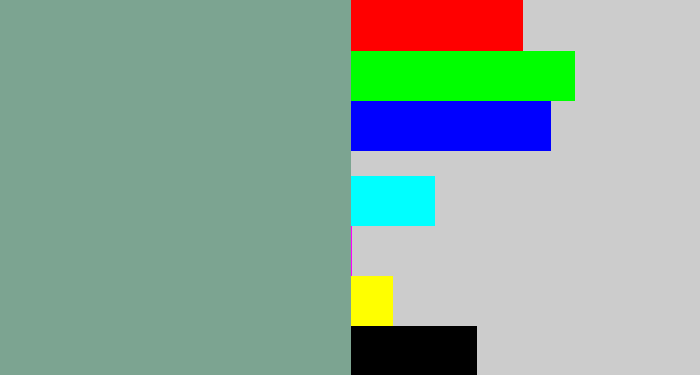 Hex color #7ca491 - greyish teal