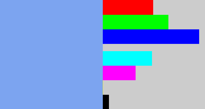 Hex color #7ca4f0 - periwinkle blue
