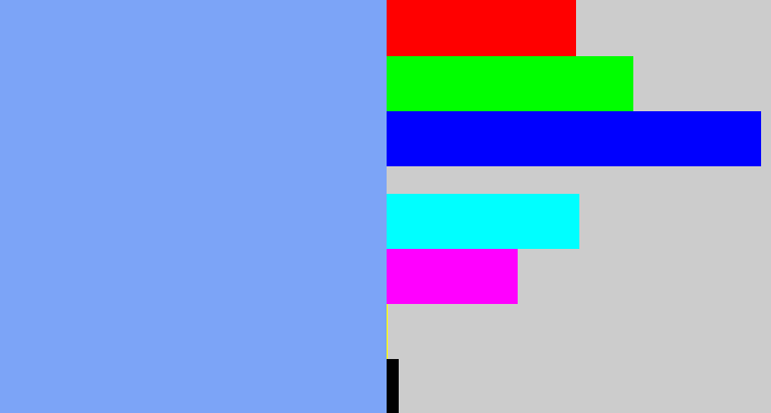 Hex color #7ca4f7 - periwinkle blue