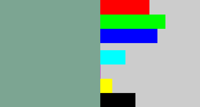 Hex color #7ca592 - greyish teal