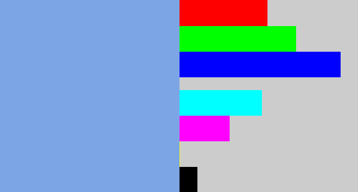 Hex color #7ca5e6 - periwinkle blue