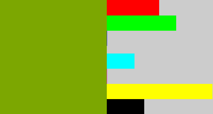 Hex color #7ca701 - vomit green
