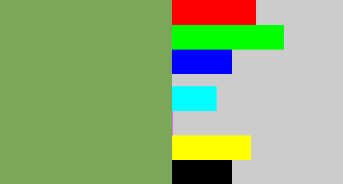 Hex color #7ca75a - asparagus