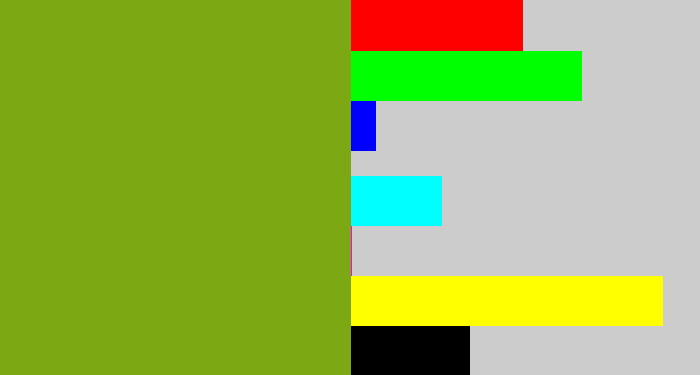 Hex color #7ca813 - pea green