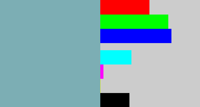 Hex color #7caeb4 - greyblue