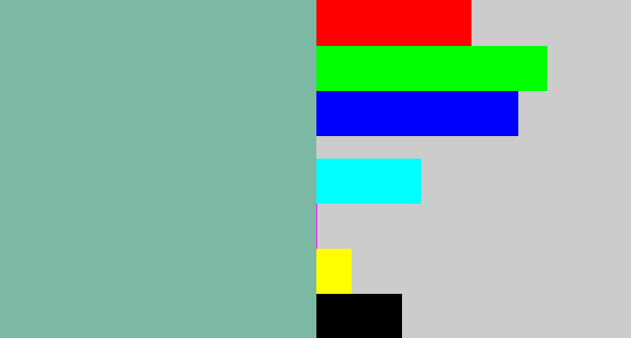 Hex color #7cb9a4 - pale teal
