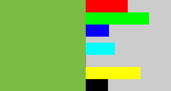 Hex color #7cbc44 - turtle green