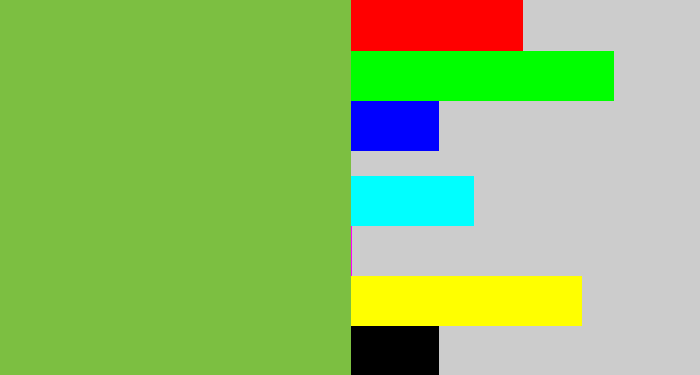 Hex color #7cbf41 - turtle green